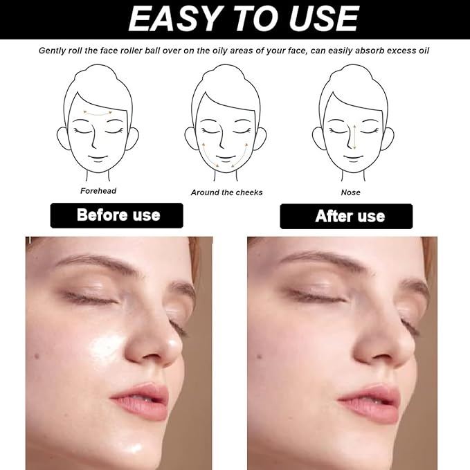 2Pcs Volcanic Face Roller Oil Control On The Go Oil-Absorbing Blotting Tool Natural Volcanic Roller Stone Ball (Black and White)-GlimoraGlow