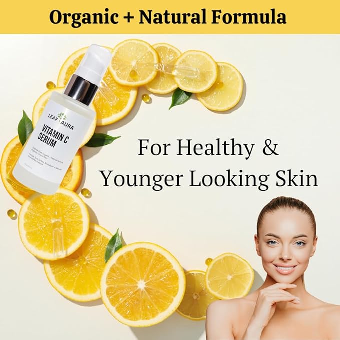 Vitamin C Serum, Sulphate-Free, Organic+ Natural Formula, Brightens Uneven Skin, Made In Canada, 29.5ml-GlimoraGlow