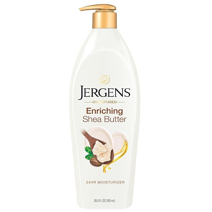 Jergens Shea Butter Hand and Body Lotion, Deep Conditioning Moisturizer, 3X More Radiant Skin, with Pure Shea Butter, Dermatologist Tested, 26.5 Oz-GlimoraGlow