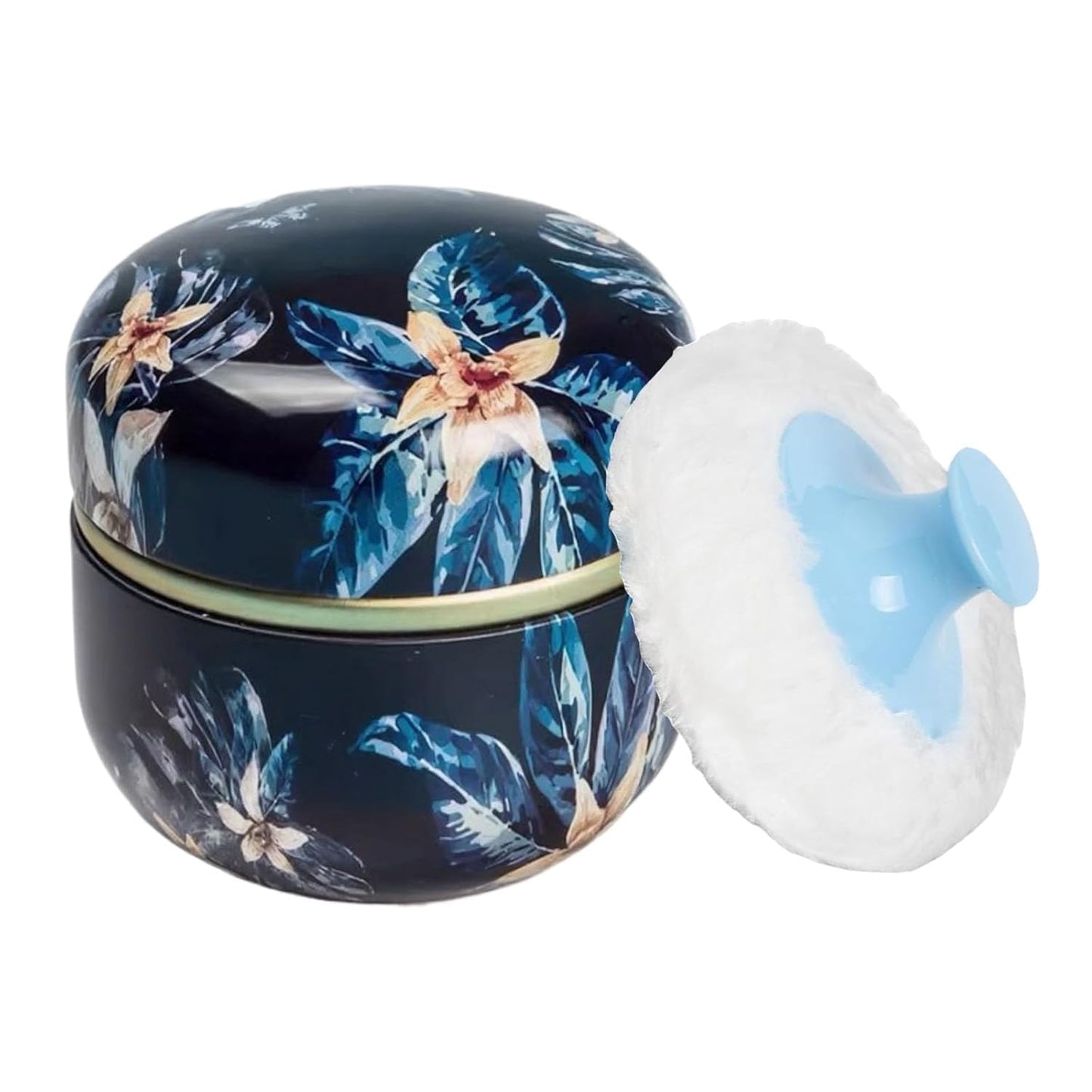 Body Powder Puff and Container, 3.35" Portable Dusting Powder Container with Soft Puff Loose Powder Case Box Jar with Lids for Baby Women Home and Travel Use-GlimoraGlow