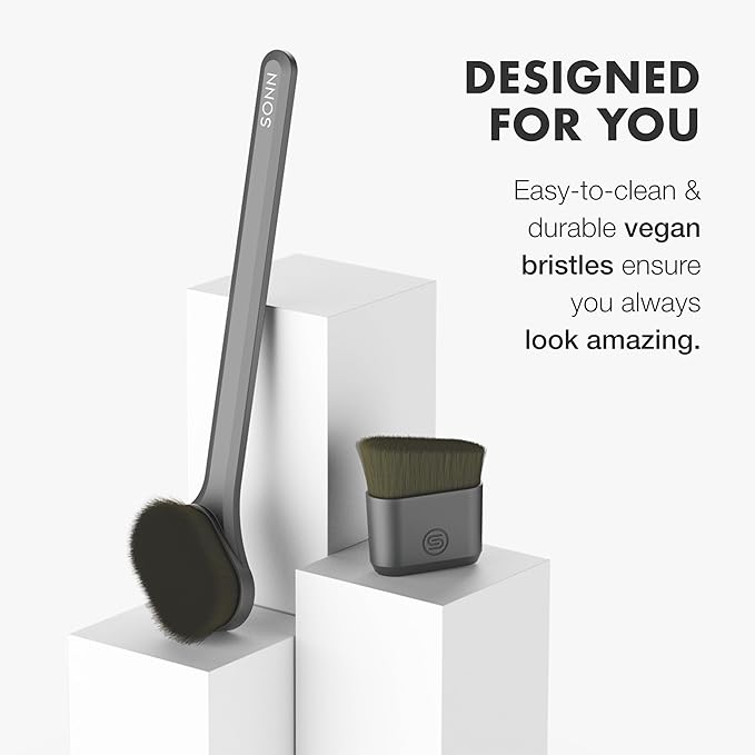 SONN Self Tanner Brushes - Body and Face Kabuki Brush Applicator for Fake Tan, Lotion, Makeup, and Sunscreen, Back Applicator for Sunless Tanner and cream (Body Brush)-GlimoraGlow