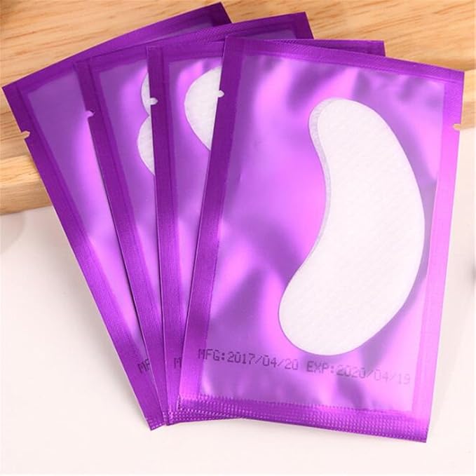 100 Pairs Set，Eye Gel Patches,Under Eye Pads Lint Free Lash Extension Eye Gel Patches (purple)-GlimoraGlow
