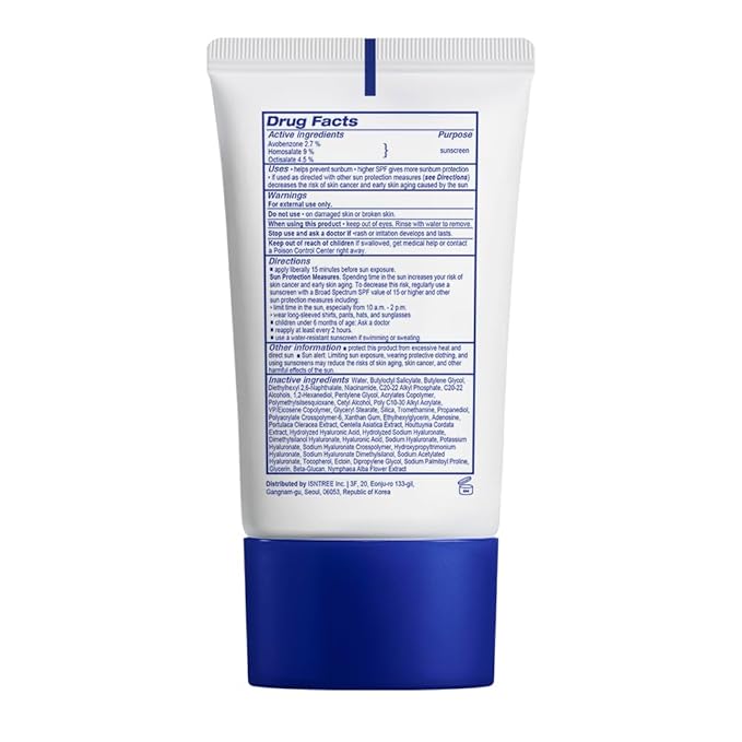 ISNTREE Hyaluronic Acid Daily Sun Gel 50ml, 1.69 fl oz | SPF 30 | Korean Skincare | Moisturizing | No White Cast | Lightweight | Mild Formula | Daily SPF | Korean Sunscreen | Broad Spectrum-GlimoraGlow