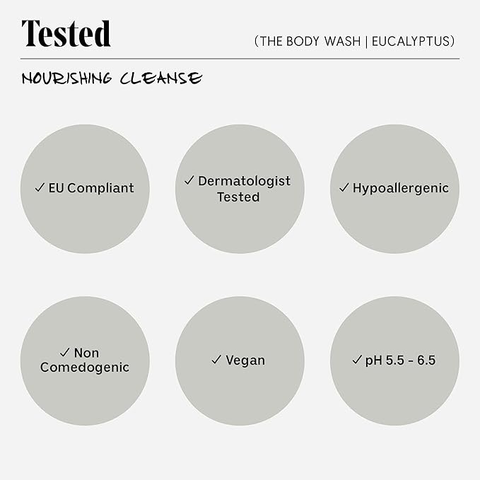 Nécessaire The Body Wash Eucalyptus - Natural Body Wash for Women & Men, Replenishing Shower Gel with Niacinamide, Vitamin C/E + Omega 6/9. Oil-In-Gel Cleanse, 8.4 fl oz.-GlimoraGlow