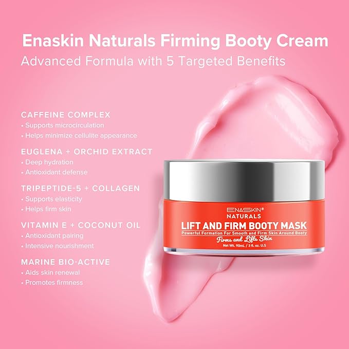 Enaskin Naturals Anti Cellulite Cream: Skin Firming and Tightening Lotion for Booty, Legs & Belly - Lifting Body Mask for Women Loose Skin, Lift & Firm Moisturizing Bum Bum Care-GlimoraGlow
