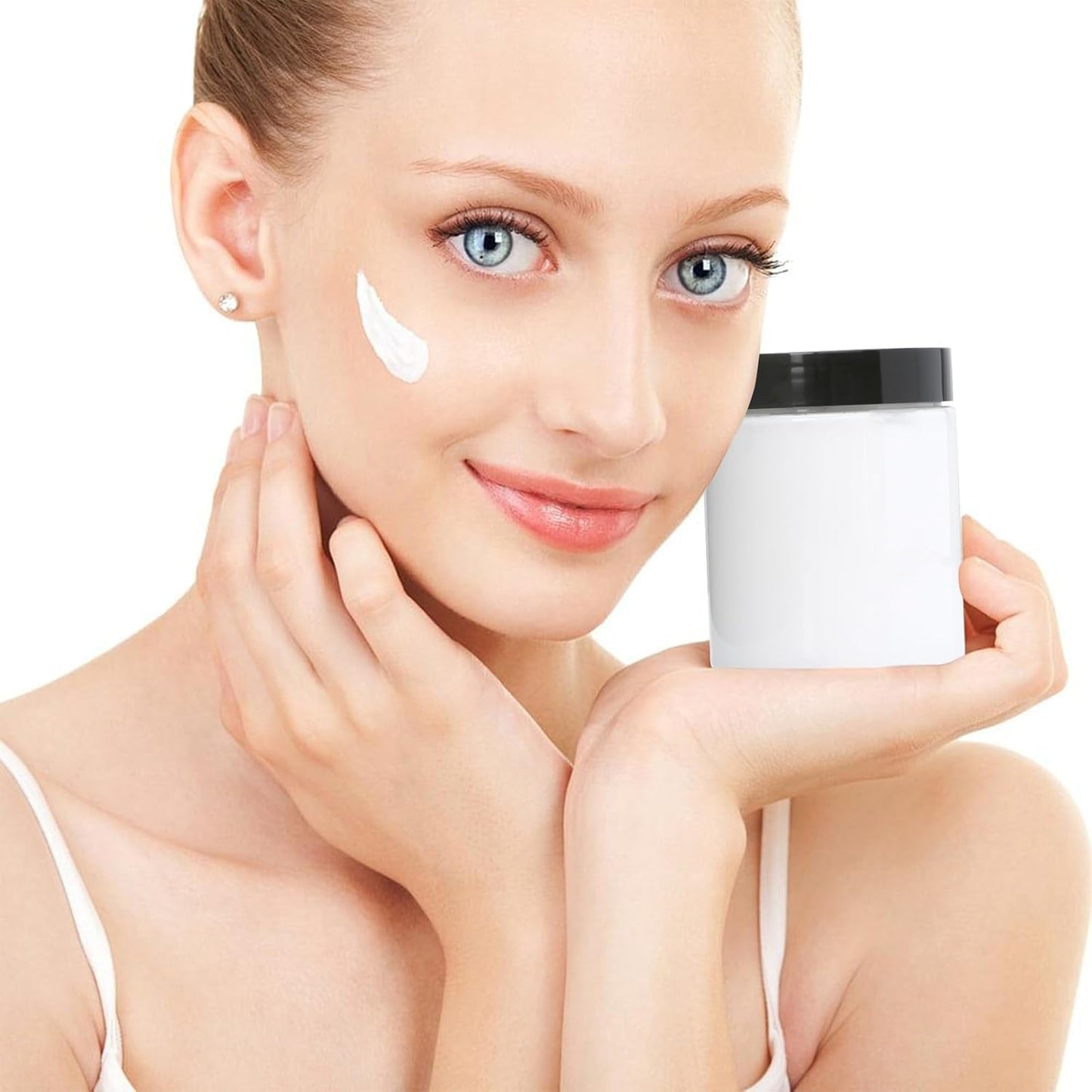 16 Pack 8oz Plastic Containers with Lids, Jars with Lids, Great for storing,lip balms, creams, ointments, cosmetics, samples-GlimoraGlow