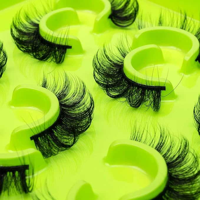 HBZGTLAD 6 Pairs Fluffy False Eyelashes Natural Faux Mink Strip 3D Lashes Pack(3DQG-104)-GlimoraGlow