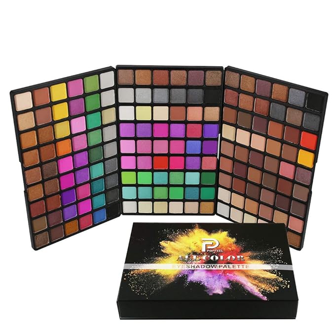 162 Colors Hightlight Eyeshadow Palette Makeup Gift Set, FantasyDay Professional Long Lasting Waterproof Matte Highly Pigments Shiny Shimmers Glitter Makeup Palette Colorful Cosmetic Eye Shadow Pallet-GlimoraGlow