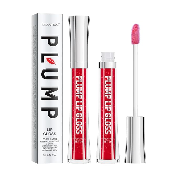 ibcccndc Lip Plumper Plumping Lip Gloss Hydrating Nourishing Lip Oil Red Liquid Lipstick Lip Care Products Mineral Oil Clear Lipgloss (5)-GlimoraGlow