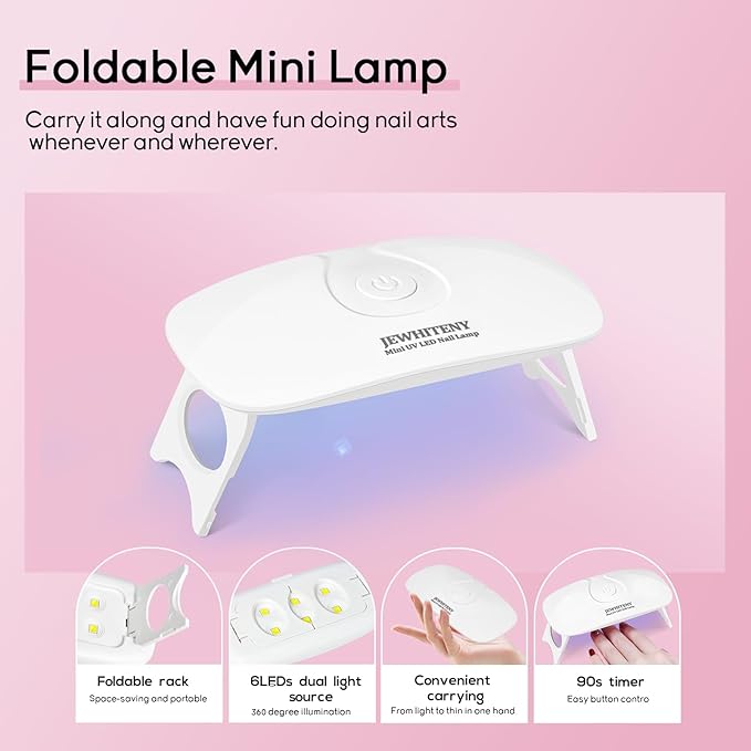 JEWHITENY Poly Extension Gel Nail Kit 14 PCS Poly Gel Kit with Slip Solution and Mini Lamp Nail Art Design Beginner-GlimoraGlow