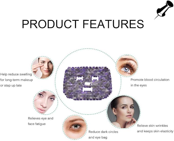 Jade Face Mask, Jade Mask for Relieving Face & Eye Puffiness Migraine, Anti Wrinkle Mask Therapy, Yoga Meditation Tools (Amethyst)-GlimoraGlow
