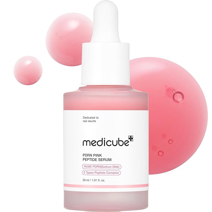 medicube PDRN Pink Peptide Serum, Pink glow serum, Peptide, Niacinamide, Hydrating & Moisturizing & Firming, Uneven Skin Tone, Korean Skincare | 1.01 fl.oz. (1.01 fl.oz., Rose PDRN (Vegan))-GlimoraGlow