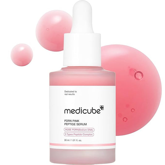 medicube PDRN Pink Peptide Serum, Pink glow serum, Peptide, Niacinamide, Hydrating & Moisturizing & Firming, Uneven Skin Tone, Korean Skincare | 1.01 fl.oz. (1.01 fl.oz., Rose PDRN (Vegan))-GlimoraGlow