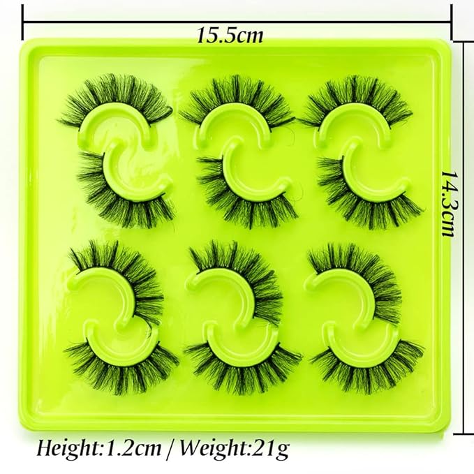 HBZGTLAD 6 Pairs Fluffy False Eyelashes Natural Faux Mink Strip 3D Lashes Pack(3DQG-104)-GlimoraGlow
