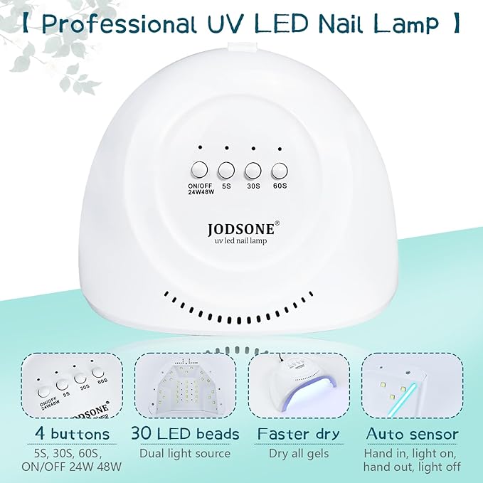 JODSONE 23 PCS Gel Nail Polish Kit with U V Light Popular Color with Durable Base Coat Matte Glossy Top Coat-GlimoraGlow