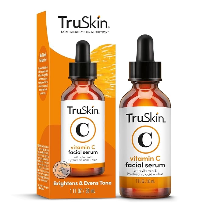 TruSkin Vitamin C Serum For Face – Anti Aging Face Serum with Vitamin C, Hyaluronic Acid, Vitamin E – Brightening Formula – Improve Appearance of Dark Spots, Tone, Fine Lines & Wrinkles, 1 Fl Oz-GlimoraGlow