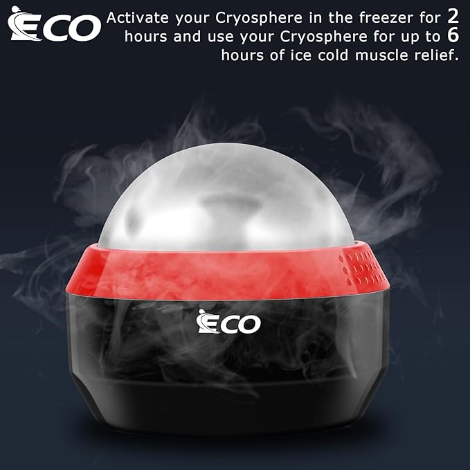 iECO Cryosphere Cold Massage Roller Ball - Massage Ball for Cold & Heat Relief, Myofascial Release, Trigger Point Therapy, Muscle Knots - Deep Tissue Ice Massager-GlimoraGlow