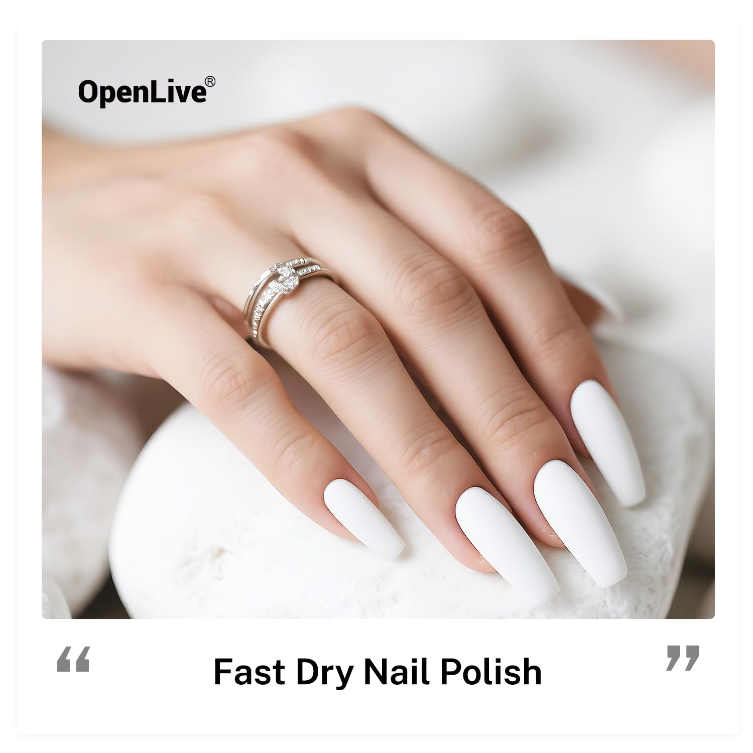 16.5ml White Nail Polish Large Volume Quick Drying Nail Polish, Fast Drying and Long Lasting Color Nail Art DIY Home Manicure Gift for Women-GlimoraGlow