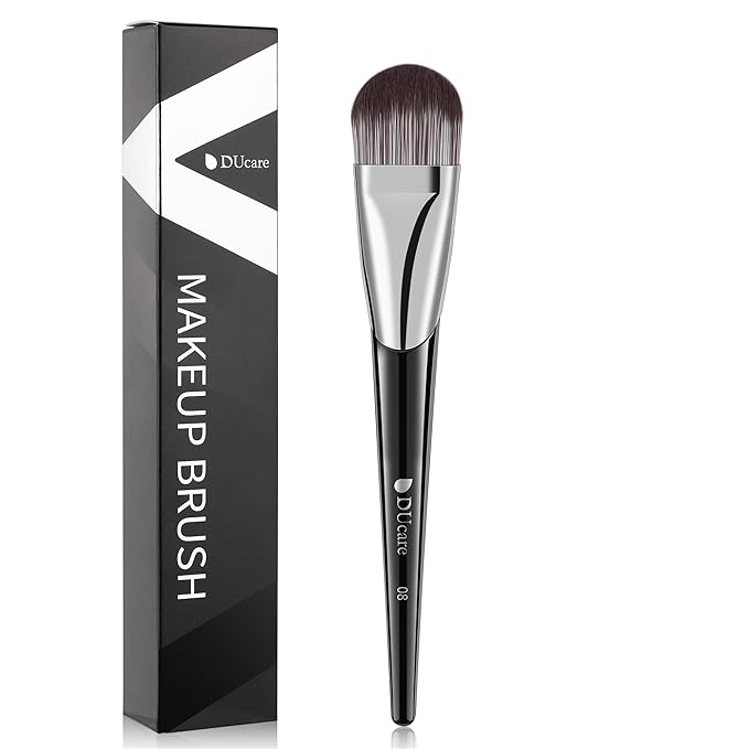 DUcare Flat Foundation Brush for Liquid Makeup, Premium Synthetic Hair Concealer/Kabuki Makeup Brush, Dense Bristles Design, Multi-Purpose Face Brushes for Liquid/Cream/Facial Mask-GlimoraGlow