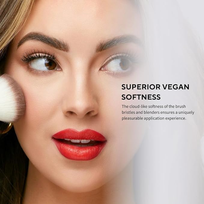 Professional Makeup Brush 11 Piece Set, Premium Synthetic Vegan Brushes Kit for Blending Powder, Foundation, Concealer, Blush & Eye Shadow, Cruelty-Free-GlimoraGlow