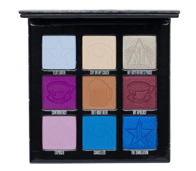 Jeffree Star Cosmetics Weirdo Mini Palette + Mini Controversy & Black Jeffree Star Approved Mascara Bundle of 3, Red-GlimoraGlow