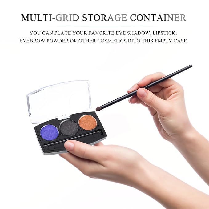 10Pcs Empty Magnetic Eyeshadow Palette Empty Eyeshadow Pans Containers Eyeshadow Palettes 3 Grids Makeup Pans Cosmetic Pans Eyeshadow Makeup Containers for Women Girls-GlimoraGlow