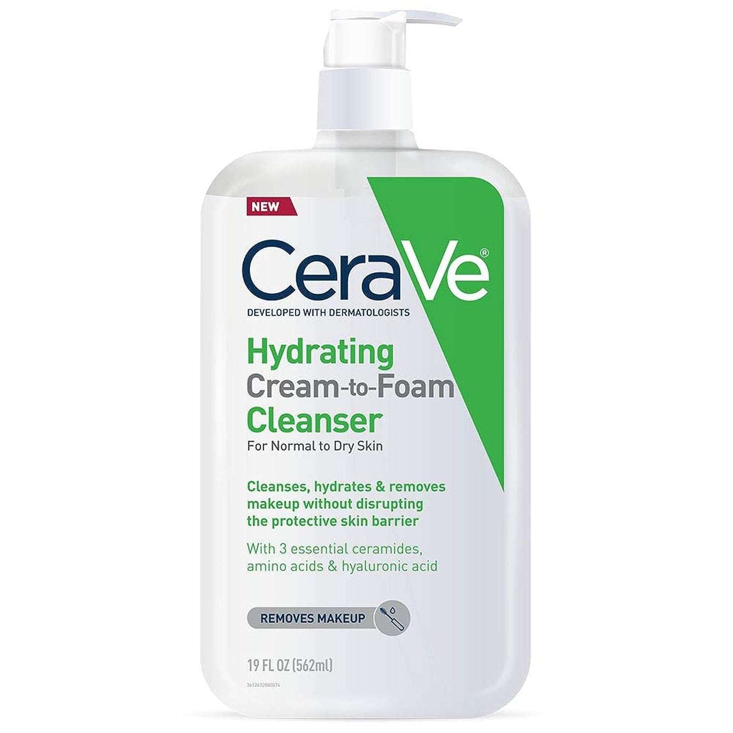 CeraVe Hydrating Cream To Foam Cleanser, Makeup Remover Face Wash For Dry Skin, Foaming Facial Cleanser With Hyaluronic Acid, Normal To Dry Skin, Fragrance Free & Non Comedogenic, 19 Fluid Ounce-GlimoraGlow