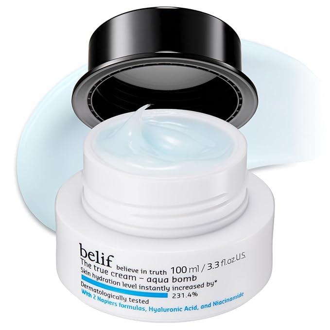 belif Aqua Bomb – Lightweight Gel Moisturizer with Niacinamide, Hyaluronic Acid & Squalane | 72H Hydration + Cooling Effect, Korean Skincare (3.3 fl oz)-GlimoraGlow