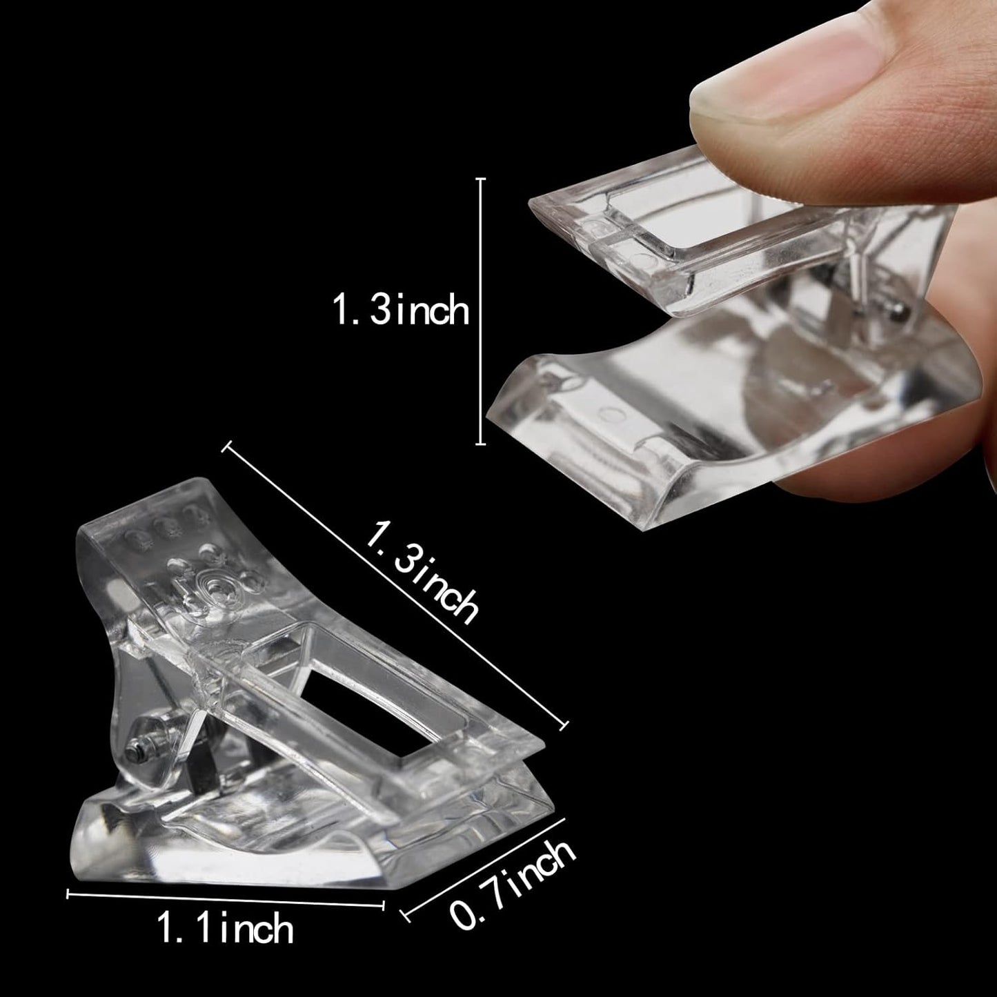 10 Pcs Nail Tips Clip for Quick Building Extension Nail Mold & Nail Tips,Plastic Transparent Dual Nail Form Extension Clip Builder DIY Manicure Nail Art Tool(Nail Clip)-GlimoraGlow