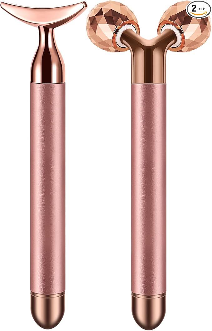 2-in-1 Face Massager Roller Electric Face Roller, 3D Roller and Crescent-Shape Face Massager Kit for Face Skin Care Tools-GlimoraGlow