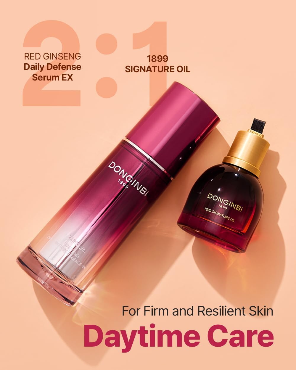 Donginbi Red Ginseng Daily Defense Essence - Firming & Skin Barrier Repair Serum for Dry Skin, Korean Red Ginseng Essence, Korean Skin Care Gifts for Women, 2.03 floz / 60ml-GlimoraGlow
