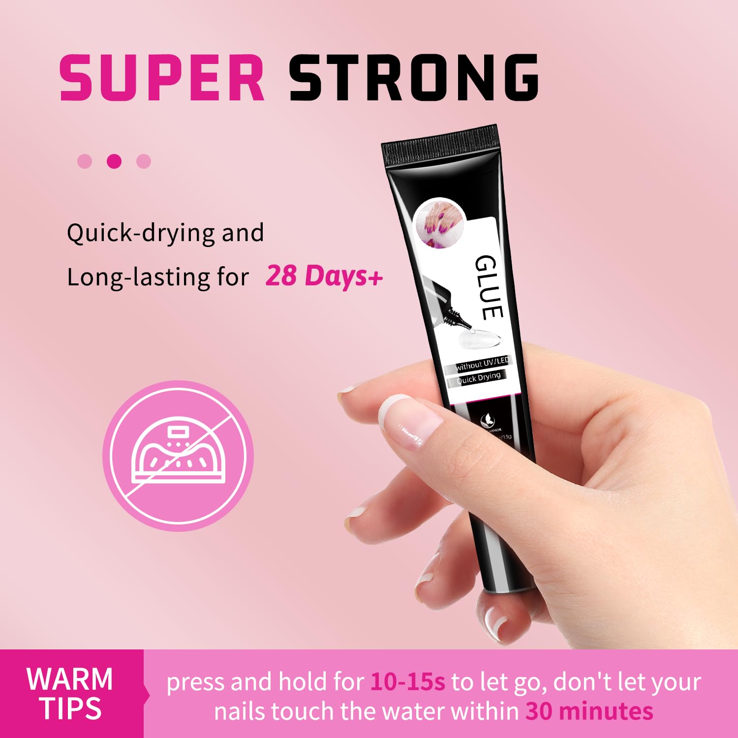 15g Semi Solid Nail Glue with 15g Remover for Press On Nails Tips Gel Nail Glue No Need for UV Lamp Quick Drying a Long Lasting Fake Acrylic Nail-GlimoraGlow