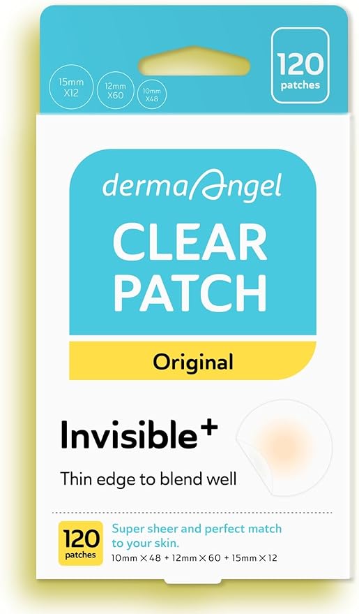 Invisible Pimple Patches for Cystic Acne - Medical Grade Hydrocolloid Acne Patches & Zit Stickers, Cystic Acne Patch for Day/Night Use - 120 Count - 3 Sizes Invisible Plus (Clear Patch)-GlimoraGlow
