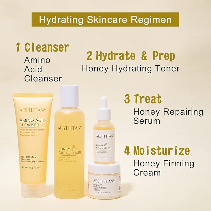 Honey Hyaluronic Acid Face Serum, 30ml / 1.06 fl.oz | Honey Purity 30% | Vit E - Anti Aging Facial Serum for Skin Care | Face Serum for Women | for All Skin Type-GlimoraGlow