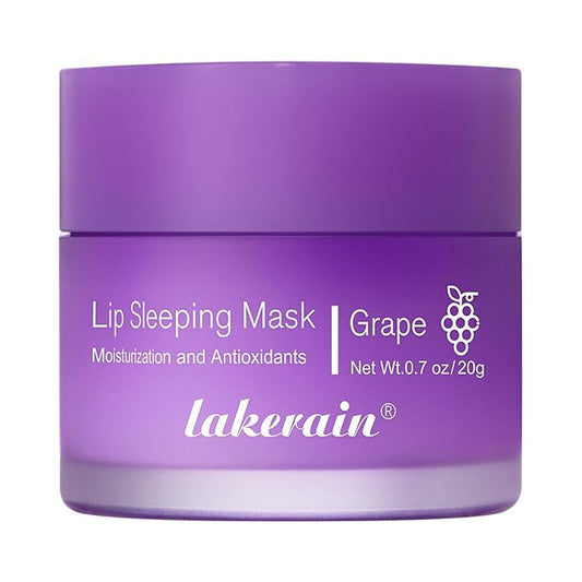 Hydrating Lip Sleeping Mask - Day and Night Repair Lip Balm for Chapped Dry Lips - Reduce Lip Lines, Enhance Lip Color, Hydrate & Plump Lips Care Lip Mask (Grape)-GlimoraGlow