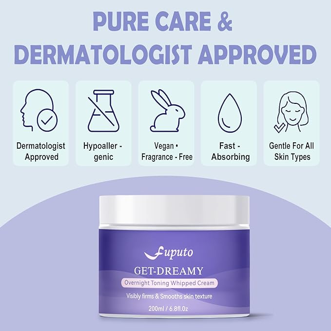 Get Dreamy Overnight Toning Whip - Body Firming Cream for Women, 6.76 oz Sleep & Sculpt Night Cream, Reduces the Appearance of Body Skin Laxity for Mulated for All Skin Types (200ml)-GlimoraGlow