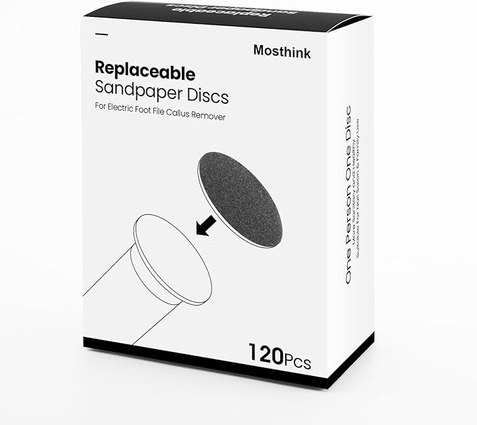 120pcs Replacement Sandpaper Refill Discs for Electric Foot File Callus Remover Tool for Men Women Dead Cracked Hard Skin (60 Grit+60 Grit)-GlimoraGlow