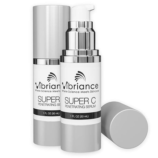 Vibriance Super C Serum for Mature Skin - All-in-One Vitamin Formula Hydrates, Firms, Lifts, Smooths, Targets Age Spots, Wrinkles, 1 fl oz - Pack of 2-GlimoraGlow