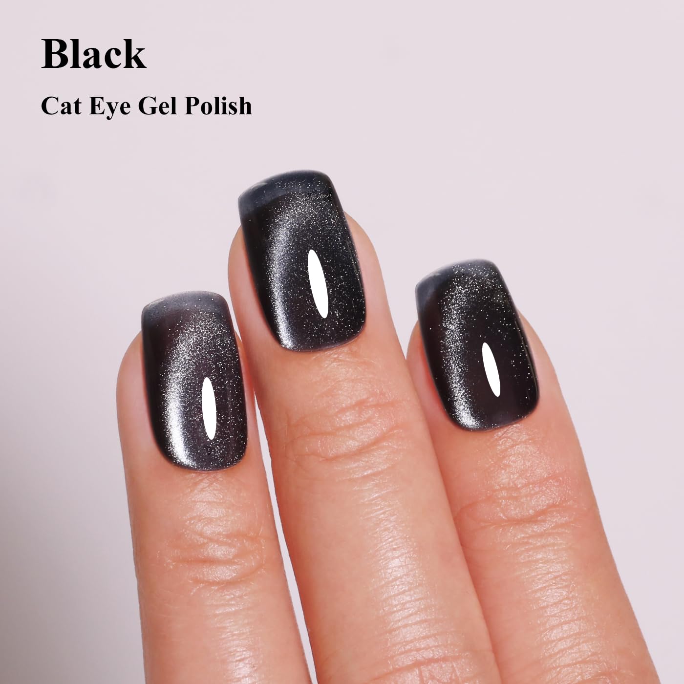 Imtiti Cat Eye Gel Nail Polish, Black Holographic Magnetic Crystal Nail Gel Polish With Magnet Glittery Galaxy Spring Summer Kit Soak Off UV Led 10ML-GlimoraGlow