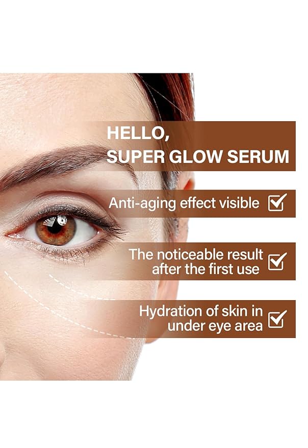 Caffeine Eye Serum Under Eye Treatment Serum for Moisturizing Anti-Aging Brightening Eye Serum, Caffeine Eye Cream for Wrinkles, Dark Spots and Dark Circles Beauty Skin Care-GlimoraGlow