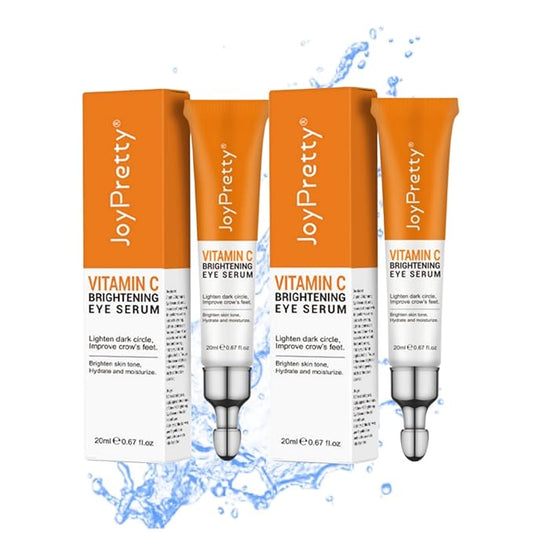 New JoyPretty Vitamin C Brightening Eye Serum,Eye cream,Anti Aging Serum with Vitamin C, Niacinamide and Hyaluronic Acid,Remove for Dark Circles Puffiness Under Eye Bags Fine Line Crow's Feet (2)-GlimoraGlow
