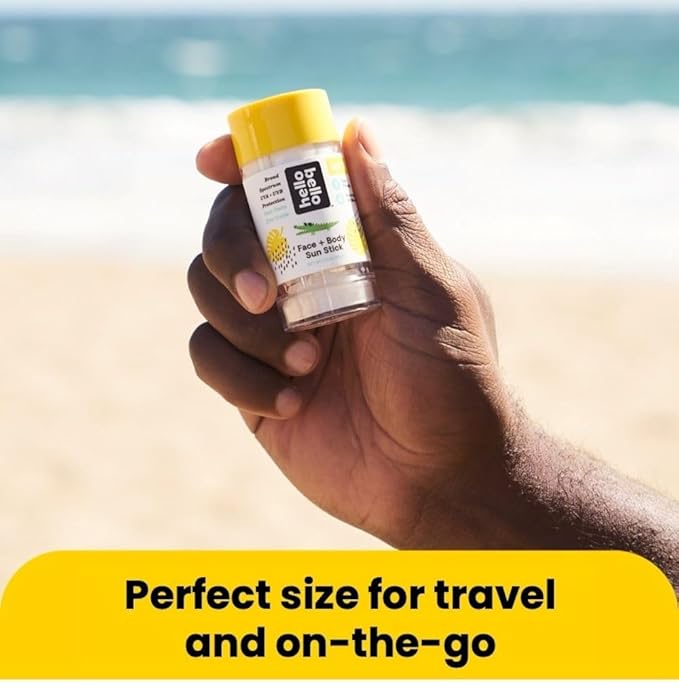 Hello Bello Mineral SPF 50 Face & Body Sunscreen Stick, Water Resistant and Reef Friendly Roll On Sun Protection, 1oz-GlimoraGlow