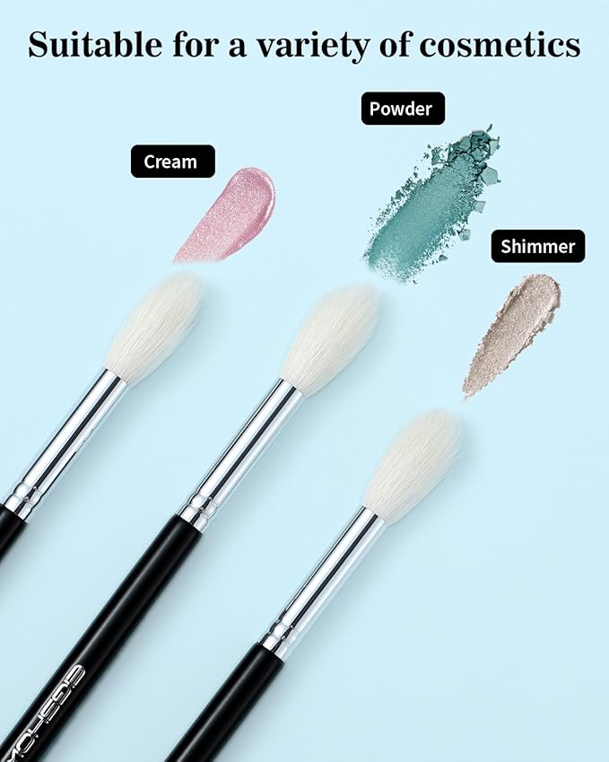 Eyeshadow Brush Fluffy Big Blending Brush Goat Bristles Soft Smugde for Powder Cream Liquid Eyeshadow for Eye Makeup Black (E838)-GlimoraGlow