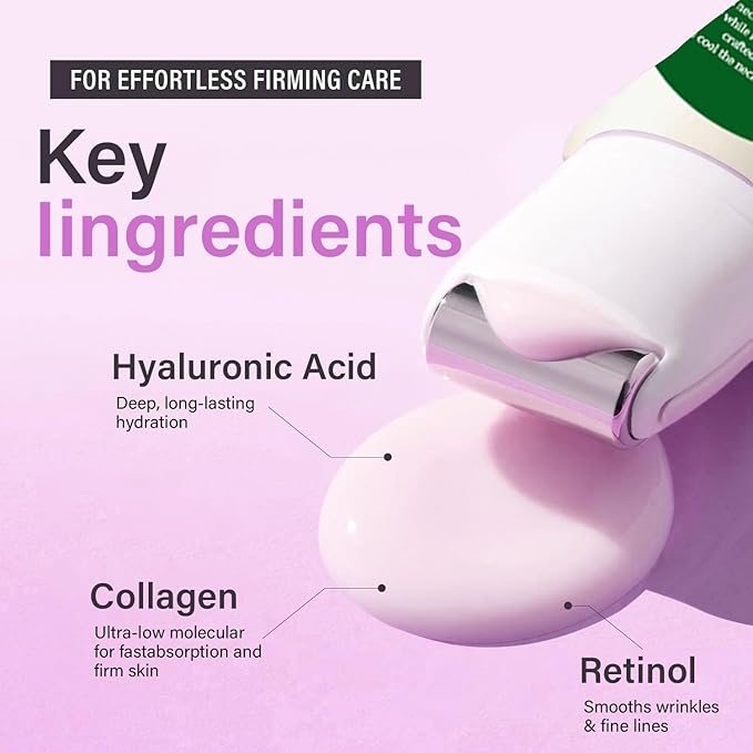 Retinol Collagen Lifting Neck Cream,Anti Aging Face and Neck Cream for Reduce Wrinkles and Hydrating & Lifting Neck,For Face, Neck, Décolleté Wrinkle Care, 1.76 oz.-GlimoraGlow