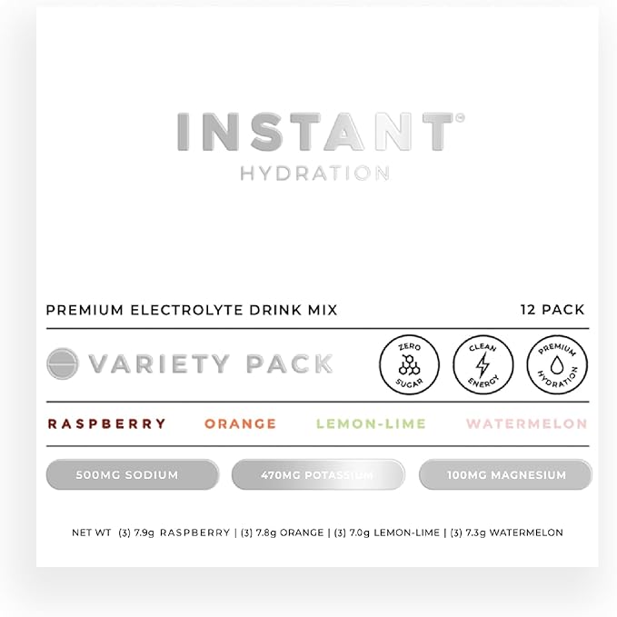 Instant Hydration Electrolytes Powder Packets - Variety Pack - Zero Sugar - Keto, Vegan, Gluten-Free, Non-GMO - Boost Recovery, Brain Function, Muscle & Tissue Health - 12 Sticks-GlimoraGlow