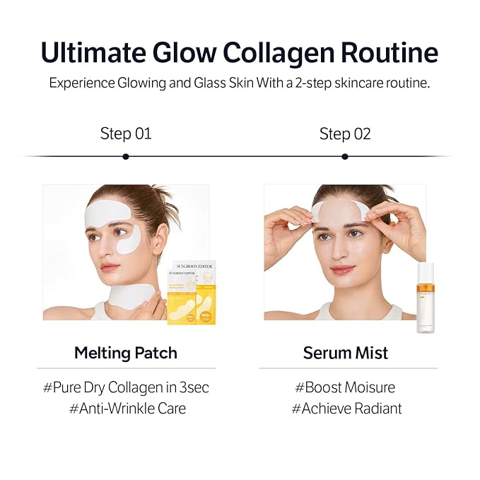 SUNGBOON EDITOR Deep Collagen Barrier Serum Mist | Real Collagen, Multi Peptides, Hydration, Wrinkle Care for Dry Skin, Wrinkles, Korean Moisturizer, Korean Skin Care, Glass Skin Mist-GlimoraGlow