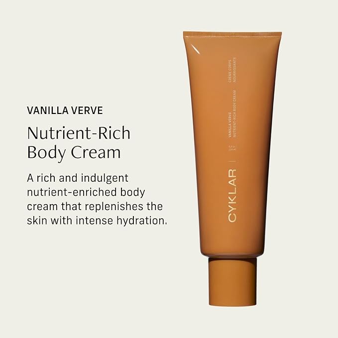 Nutrient Rich Body Cream. Vanilla Verve Nourishing Moisturizer with Niacinamide and Banana Flower Extract. Deep Hydration, Thick Body Lotion, Dry Skin Cream for Women and Men, 8 Fl Oz-GlimoraGlow