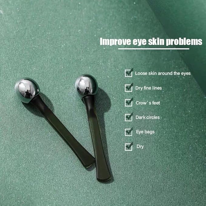 2 PCS Portable Eye Serum Cream Applicator Eyes Massage Tool, Can Be Used As Eyes Cream Spoon, Reduce Eye Swelling Flannel small gift bag-GlimoraGlow