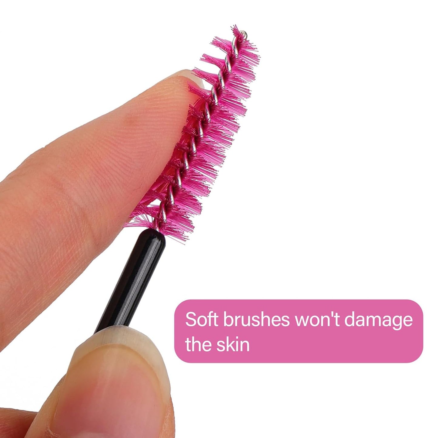 1000 Disposable Mascara Wands Eyelash Brushes Spoolies for Eyebrow Eye Lash Extension Black and Rose Red-GlimoraGlow