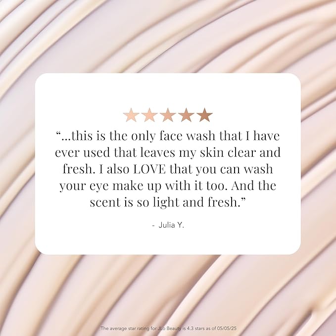 JLO Beauty That Hit Single Face Wash Cream, Antioxidant Rich Gel Cleanser & Makeup Remover Skin Care Formula Gentle Pore Cleansing Daily Facial Cleanser to Support Smooth, Radiant Skin, 5 Oz-GlimoraGlow